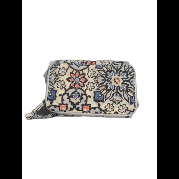 Multicolor Blue and Pink Floral White Background Vera Bradley Wristlet Wallet - Picture 2 of 5